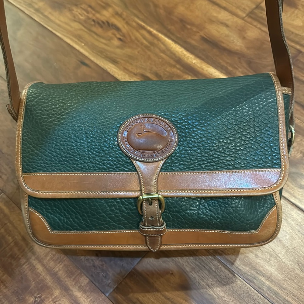 Dooney & Bourke Green and Brown Crossbody Bag